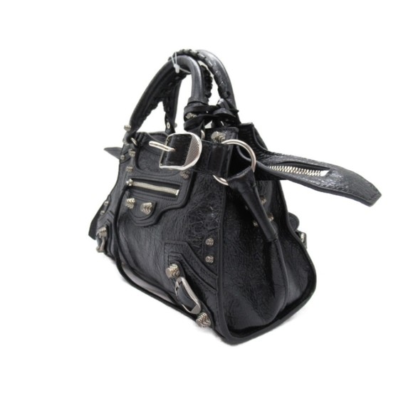 BALENCIAGA Neo Cagoule XS 2-Way Shoulder Bag Lambskin (Sheepskin) Women's Black - Picture 3 of 8